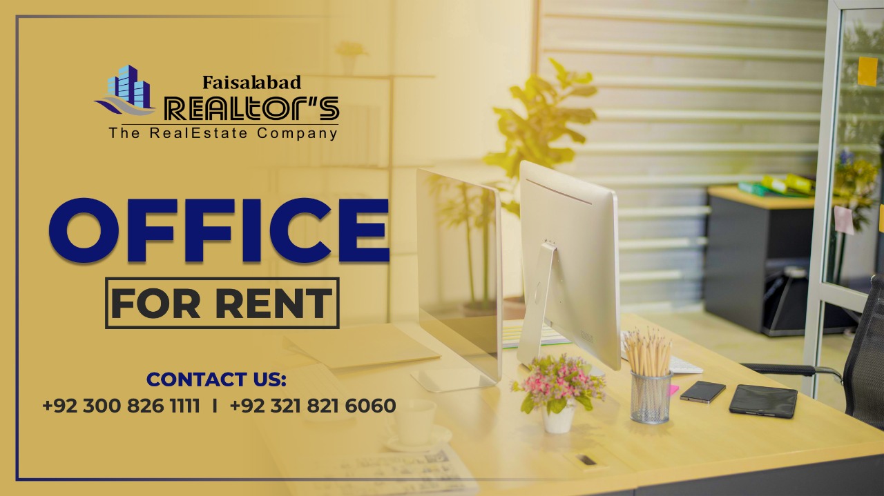 Office Available on Rent at main Susan Road Faisalabad